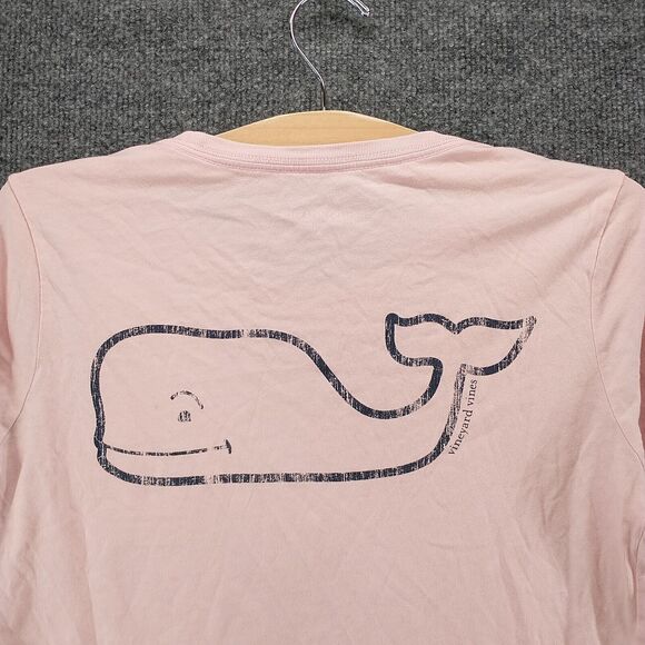 Vineyard Vines Women's Whale Chest Pocket T-Shirt Pink XS Long Sleeve Cotton - Picture 9 of 14
